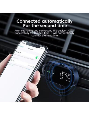Transmisor FM Bluetooth 5.2 eppfun para Coche con Micrófono