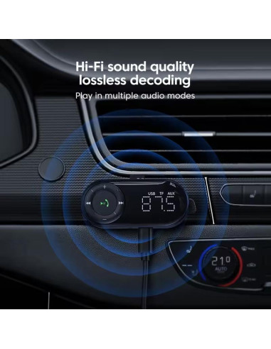 Transmisor FM Bluetooth 5.2 eppfun para Coche con Micrófono