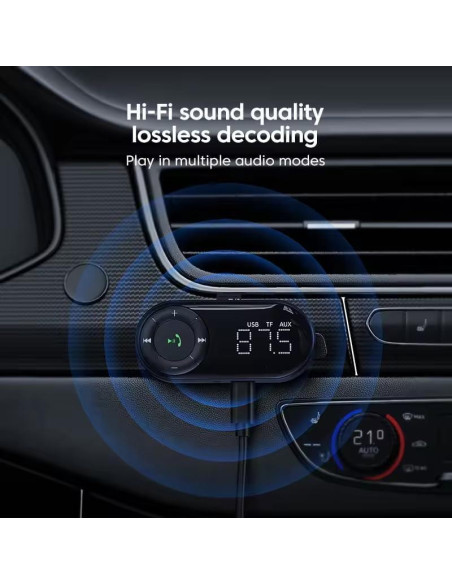 Transmisor FM Bluetooth 5.2 eppfun para Coche con Micrófono
