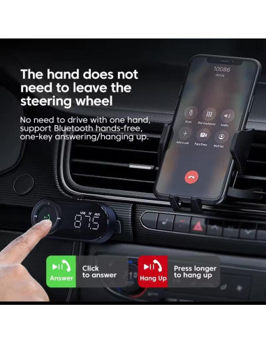 Transmisor FM Bluetooth 5.2 eppfun para Coche con Micrófono