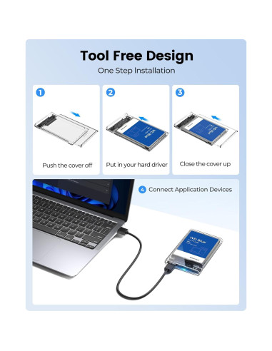 Carcasa Externa ORICO 2.5" USB 3.0 SATA III 6TB Transparente