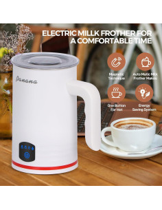 Espumador de Leche Eléctrico Panana 430ml 4 en 1 Blanco 2