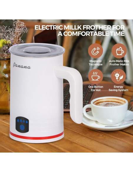 Espumador de Leche Eléctrico Panana 430ml 4 en 1 Blanco