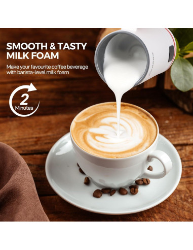 Espumador de Leche Eléctrico Panana 430ml 4 en 1 Blanco