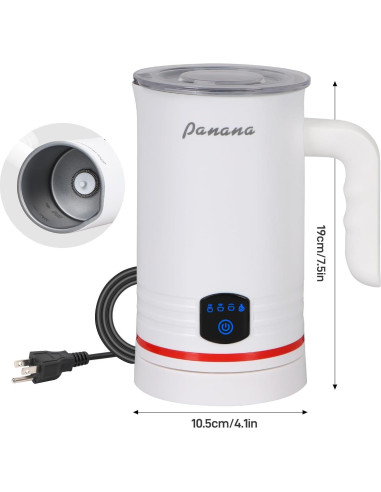 Espumador de Leche Eléctrico Panana 430ml 4 en 1 Blanco