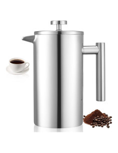 Cafetera Prensa Francesa VEVOR 1L Acero Inoxidable Aislada