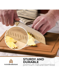 Juego de 3 Tablas de Cortar de Bambú Woodenhouse - Resistente y Fácil de Limpiar 2
