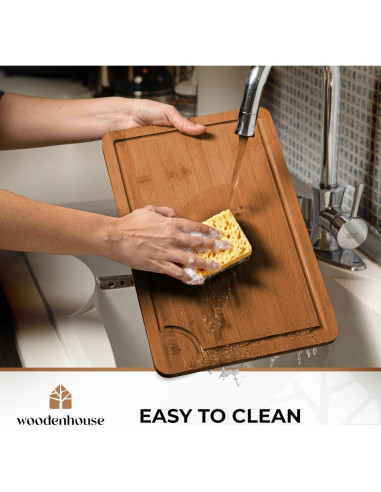 Juego de 3 Tablas de Cortar de Bambú Woodenhouse - Resistente y Fácil de Limpiar