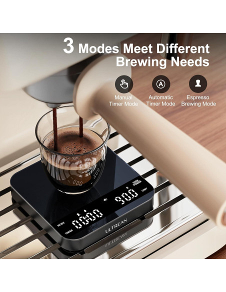 Báscula Digital de Café Ultrean K39H 2kg/0.1g con Temporizador