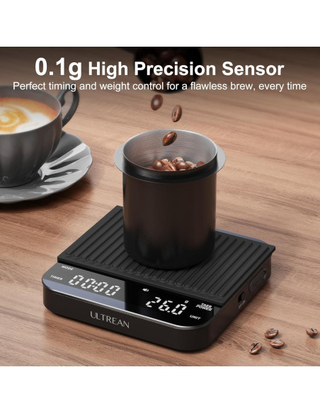 Báscula Digital de Café Ultrean K39H 2kg/0.1g con Temporizador