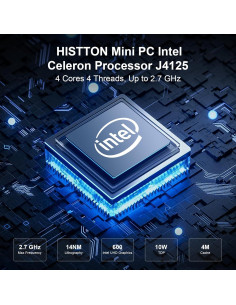 Mini PC HISTTON H3-J4125 8GB RAM 128GB SSD Sin Ventilador 2