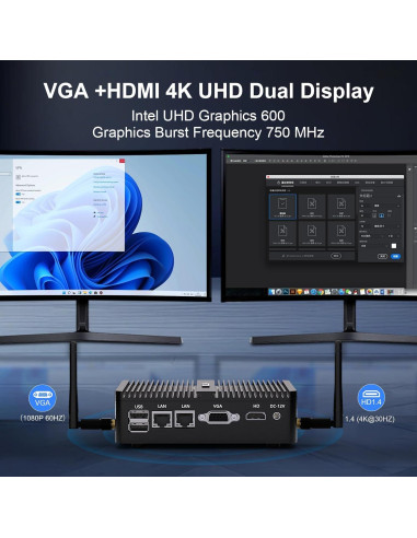 Mini PC HISTTON H3-J4125 8GB RAM 128GB SSD Sin Ventilador