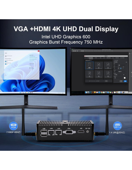 Mini PC HISTTON H3-J4125 8GB RAM 128GB SSD Sin Ventilador