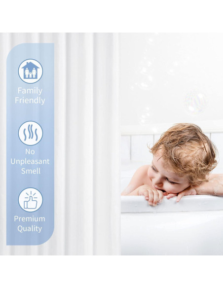 Cortina de Ducha Impermeable Gibelle 72x72 cm con Ojetes