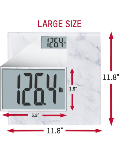 Báscula Digital de Vidrio Taylor para Baño, 181 kg, Mármol