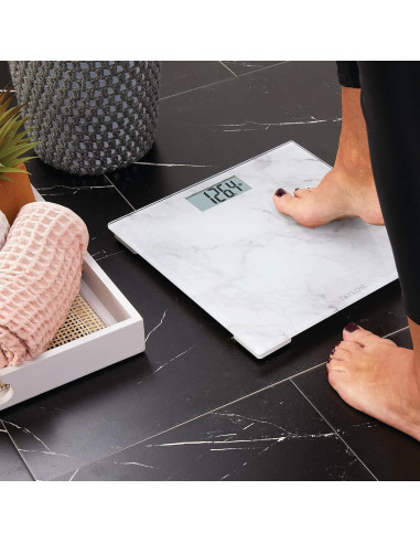 Báscula Digital de Vidrio Taylor para Baño, 181 kg, Mármol
