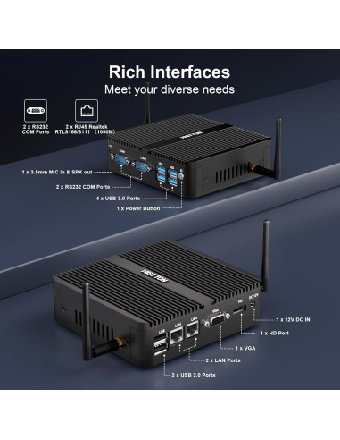Mini PC HISTTON H3-J4125 8GB RAM 128GB SSD Sin Ventilador
