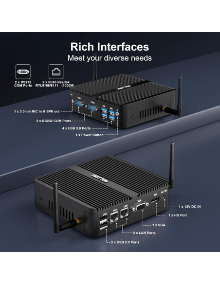 Mini PC HISTTON H3-J4125 8GB RAM 128GB SSD Sin Ventilador