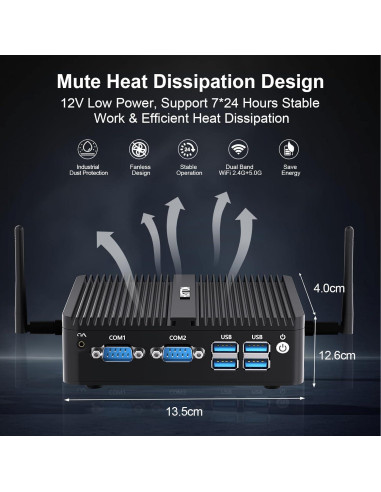 Mini PC HISTTON H3-J4125 8GB RAM 128GB SSD Sin Ventilador