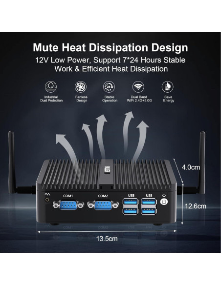 Mini PC HISTTON H3-J4125 8GB RAM 128GB SSD Sin Ventilador