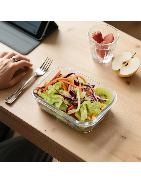 BAYZZ 10 Envases de Vidrio 650 ml con Tapas Herméticas Blancos