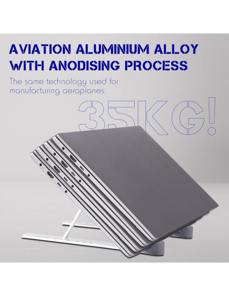 Soporte Ajustable para Laptop POWERSUP de Aluminio 10-16"