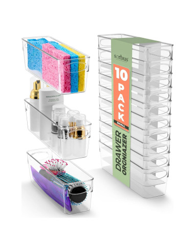 Cajas de Almacenamiento Plástico Transparente Sorbus 10 Unidades