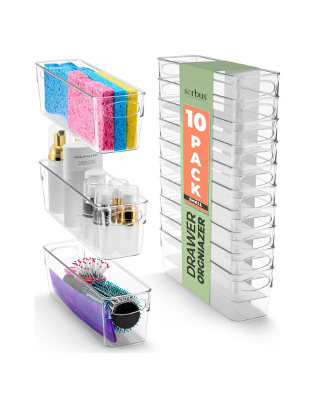 Cajas de Almacenamiento Plástico Transparente Sorbus 10 Unidades