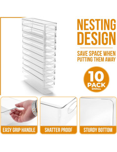 Cajas de Almacenamiento Plástico Transparente Sorbus 10 Unidades 2