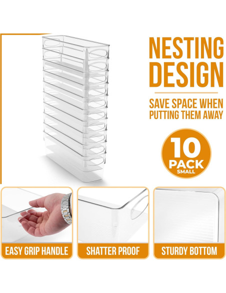 Cajas de Almacenamiento Plástico Transparente Sorbus 10 Unidades