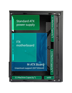 Caja Micro ATX JOYJOM Mini PC Negro con USB 3.0 2