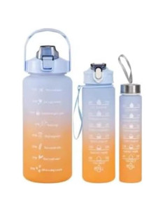 Juego de Botellas de Agua Motivacionales Genérico 3 Tamaños 1.89L 0.95L 0.47L