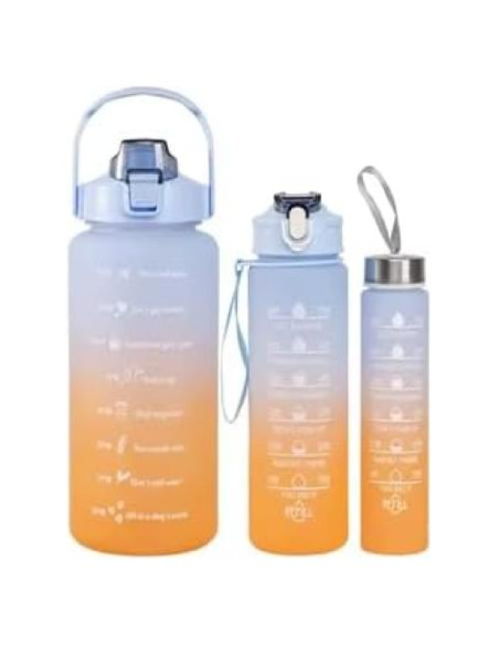 Juego de Botellas de Agua Motivacionales Genérico 3 Tamaños 1.89L 0.95L 0.47L