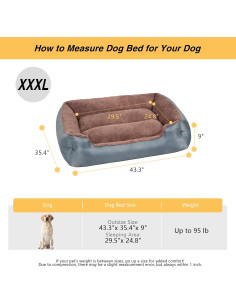 Cama Ortopédica para Perros NIRDOG Extra Grande Gris 110x90 cm 2