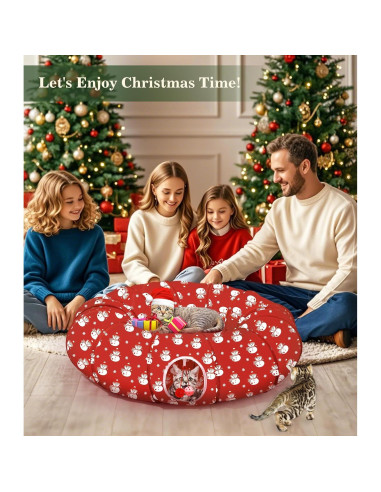 Túnel de Gato Pawaboo Navideño 90 cm con Juguetes Incluidos