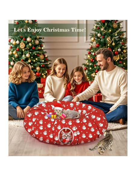 Túnel de Gato Pawaboo Navideño 90 cm con Juguetes Incluidos