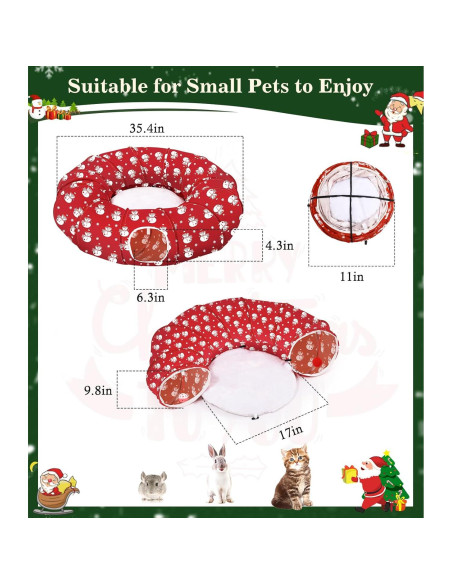 Túnel de Gato Pawaboo Navideño 90 cm con Juguetes Incluidos
