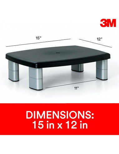 Soporte de Monitor Ajustable 3M MS80B, Altura 2.54 a 14.92 cm