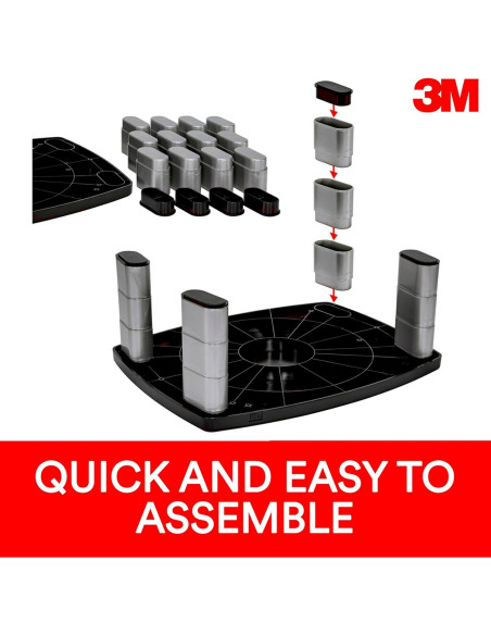 Soporte de Monitor Ajustable 3M MS80B, Altura 2.54 a 14.92 cm