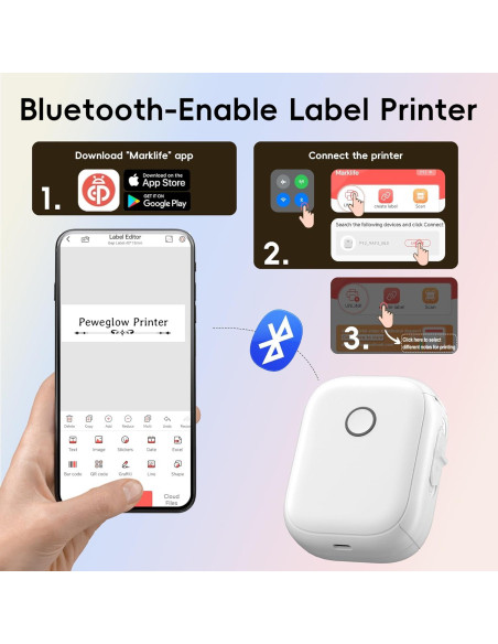 Impresora Térmica de Etiquetas Peweglow P12 Bluetooth 12mm Impresora Térmica de Etiquetas Peweglow P12 Bluetooth 12mm
