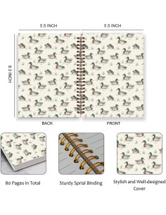 Cuaderno Espiral TFKFJLF Pato Silvestre 14x21 cm 80 Páginas 2