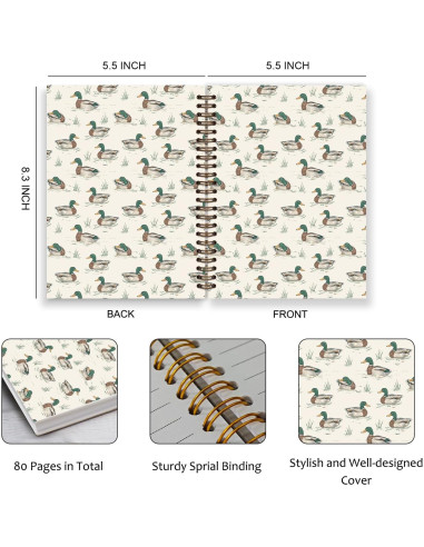 Cuaderno Espiral TFKFJLF Pato Silvestre 14x21 cm 80 Páginas