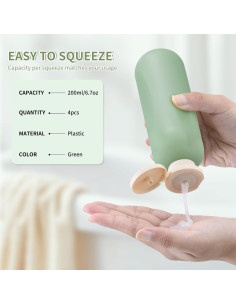 Botellas de viaje exprimibles Owlyee 200ml - 4 piezas 2