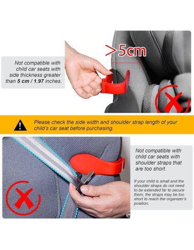 Organizador de Correas de Asiento de Coche Rojo - Ajuste Universal