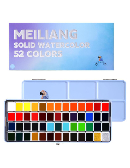 Set de Pintura Acuarela MeiLiang 52 Colores con Accesorios