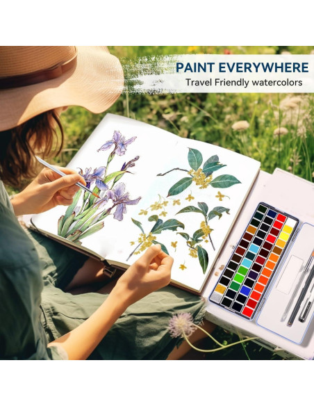 Set de Pintura Acuarela MeiLiang 52 Colores con Accesorios