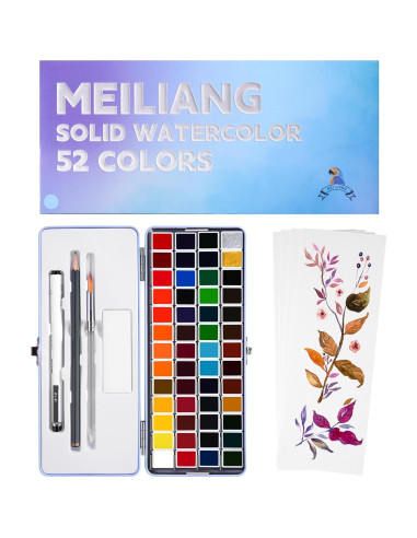 Set de Pintura Acuarela MeiLiang 52 Colores con Accesorios