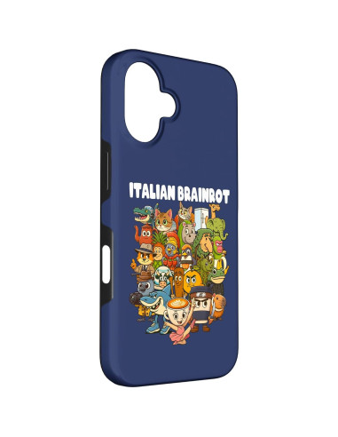 Funda Protectora para iPhone 16 Brainrot Italiano Memes Divertidos