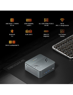 Mini PC Gaming BOSGAME M1 Ryzen 7 7840HS 32GB 1TB SSD 2
