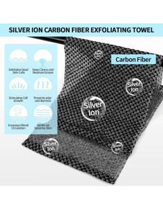 Toalla Exfoliante Corporal Adanluxe con Iones de Plata 110 cm 2